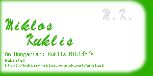 miklos kuklis business card